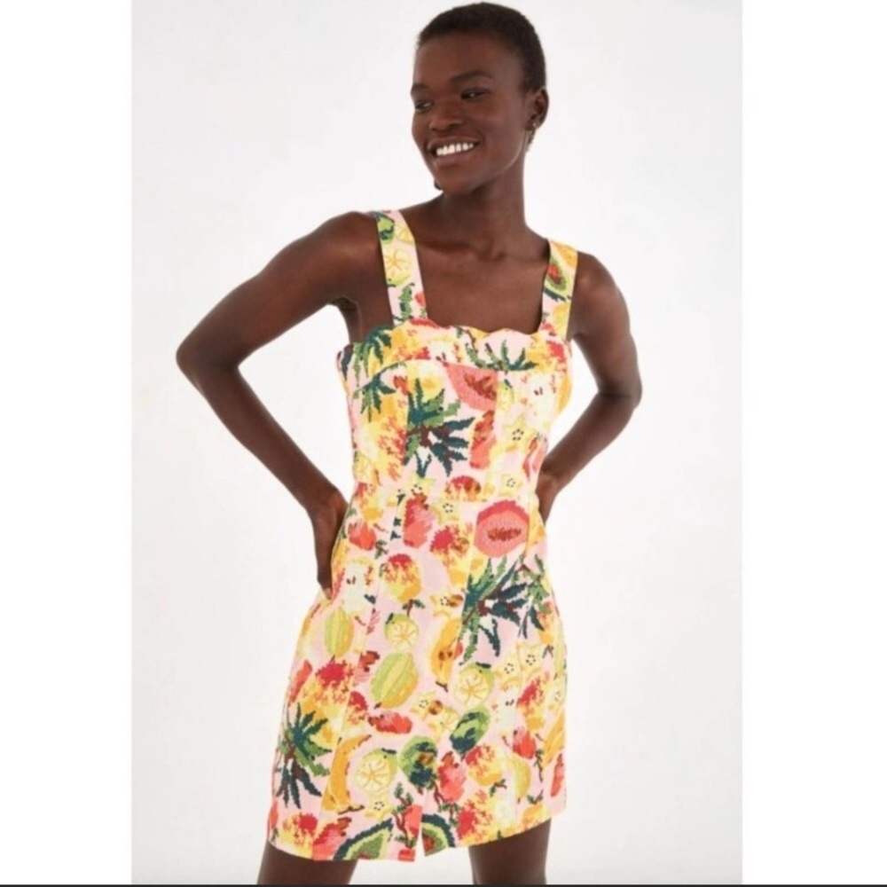 FARM rio frutas linen mini dress